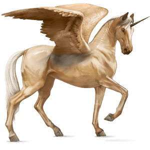siivekäs ratsuyksisarvinen palomino