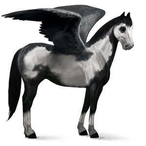ratsupegasos paint-hevonen ruunikko, tobiano