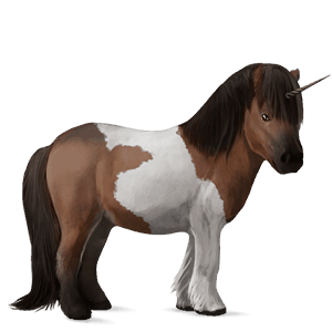 yksisarvisponi shetlanninponi sysirautias, tobiano